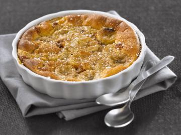 Clafoutis alle banane e uvetta