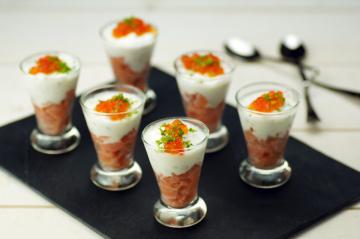 Carpaccio finger di salmone e formaggio fresco
