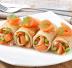 Involtini di pancake al salmone
