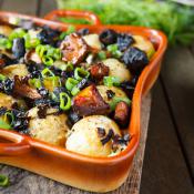 Patate arrosto con funghi ed erbette