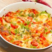 Verdure al forno in crosta di formaggio