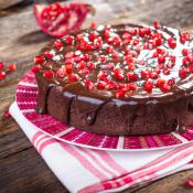 Torta al cioccolato e melagrana