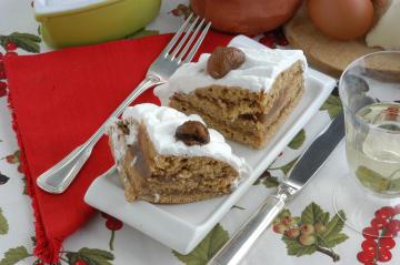 Torta con crema di castagne