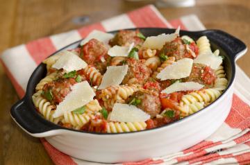 Fusilli con polpettine di maiale