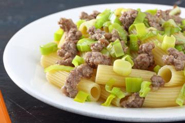 Pasta salsiccia e porri