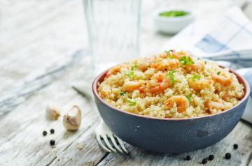 Quinoa con gamberetti