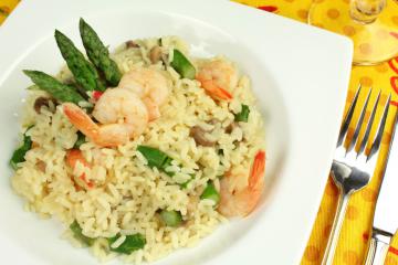 Risotto agli asparagi e gamberetti