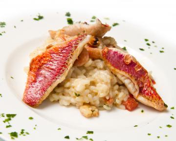 Risotto con filetti di triglia