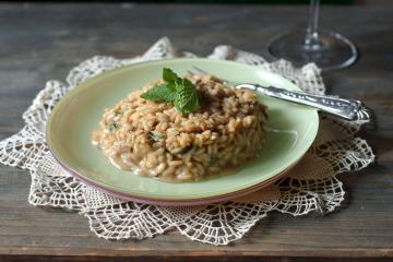 Risotto con porcini e menta