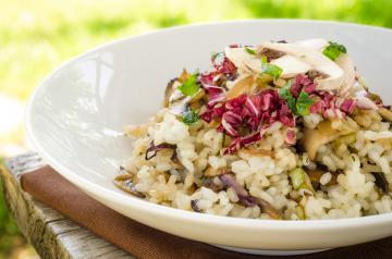 Risotto radicchio e funghi