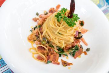Spaghetti con pancetta