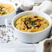 Crema di zucca con lenticchie