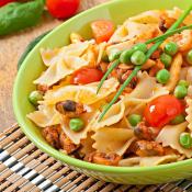 Farfalle con cozze e piselli