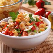 Farfalle con gamberetti e piselli