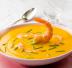 Crema di zucca con gamberi ed erba cipollina
