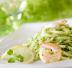 Linguine al pesto e gamberetti