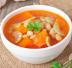 Zuppa di pomodoro con zucca e fagioli
