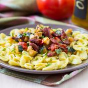 Orecchiette con ratatouille di verdure