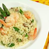 Risotto agli asparagi e gamberetti