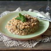 Risotto con porcini e menta