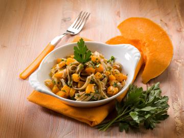 Tagliatelle integrali alla zucca