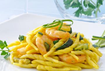 Trofie con zucchine e gamberi