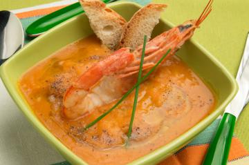 Zuppa di ceci e gamberi