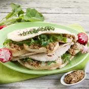 Sandwich con tofu, rucola e senape