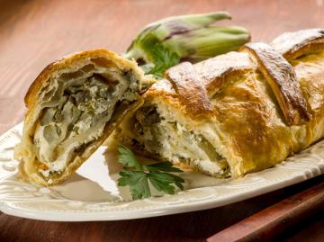 Strudel di carciofi e ricotta