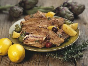 Costine di maiale con limoni confit