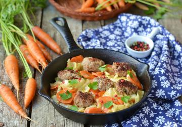 Polpettine con verdure saltate