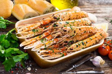 Scampi marinati alla griglia