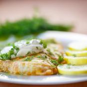 Baccalà impanato con salsa alla crème fraîche