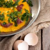 Frittata di spinaci e salamino