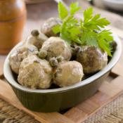 Polpettine in salsa di funghi