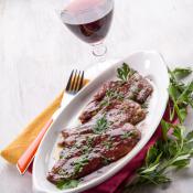 Scaloppine al vino rosso